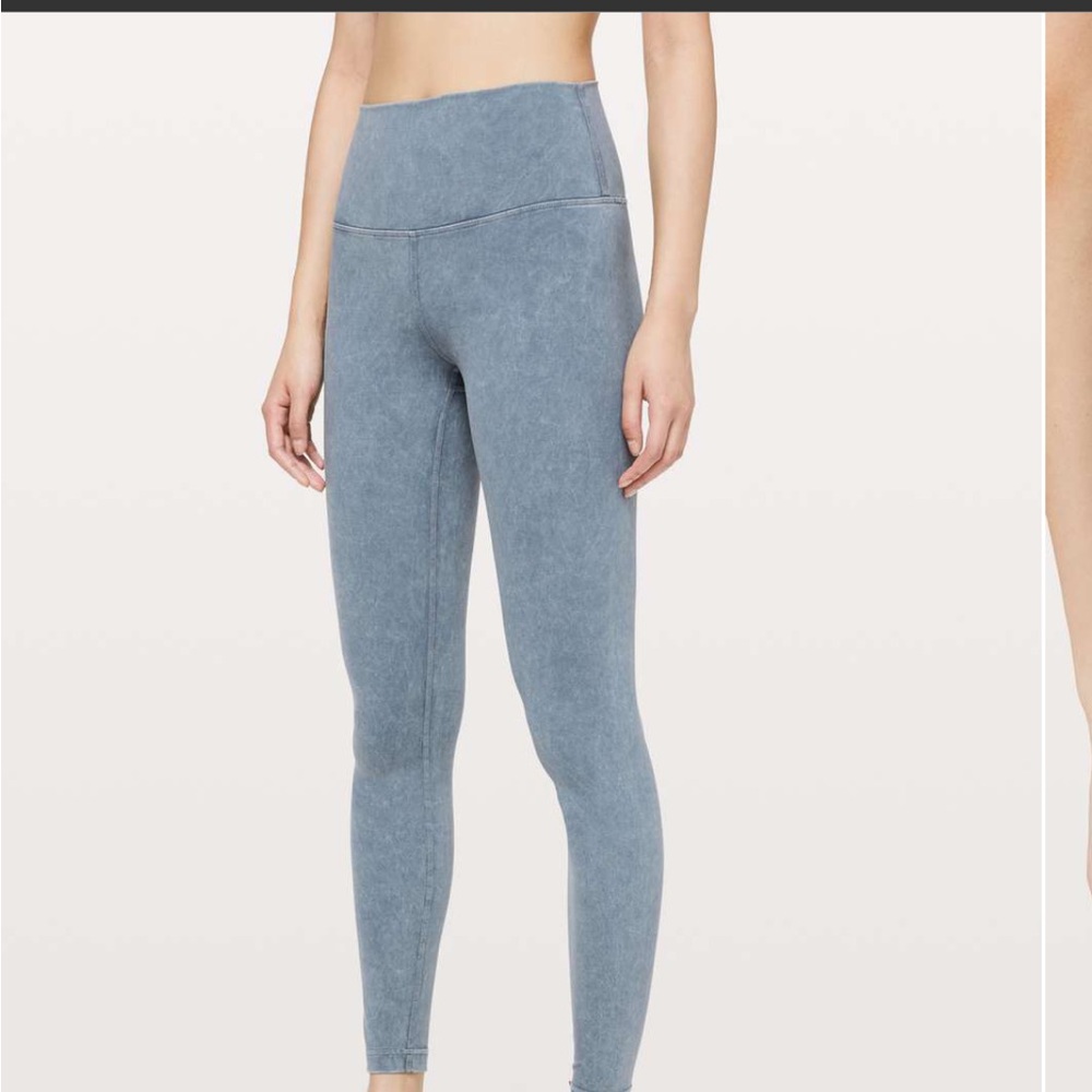 Size 12 Lululemon Wunder Under leggings washed moon blue
